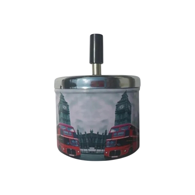 Picture of Car Creative Tyre Hub Rotating Style Fashion Ash Tray Alloy Round Smokeless Press Up Ashtray
