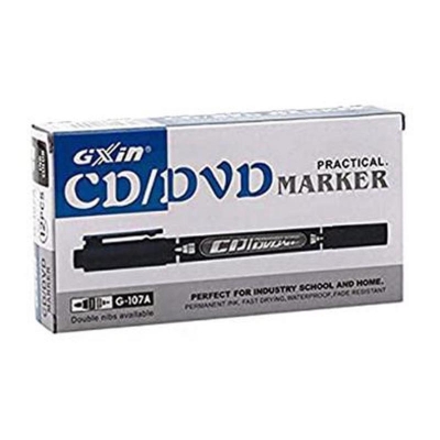 Picture of Gixin CD/DVD/OHP Marker Pen - Black (12pcs)