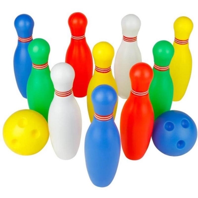Picture of Kids Bowling Set 6 Pins 2 Balls Plastic Ball Indoor Sport Games