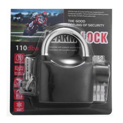 Picture of 110dB anti-theft alarm lock padlock motorcycle electric bicycle outdoor door lock waterproof anti prying and anti-theft