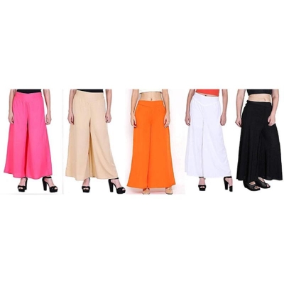 Picture of Palazzo Pants for Womens Free Size – (Pack of 5) Plazzo Combo Offer