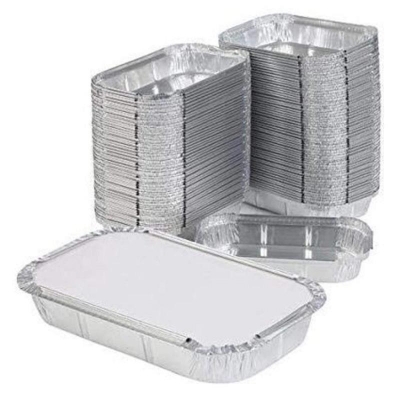 Picture of Aluminium Foil Container Box 450 Ml 50 Pcs - Tiffin Box For Office