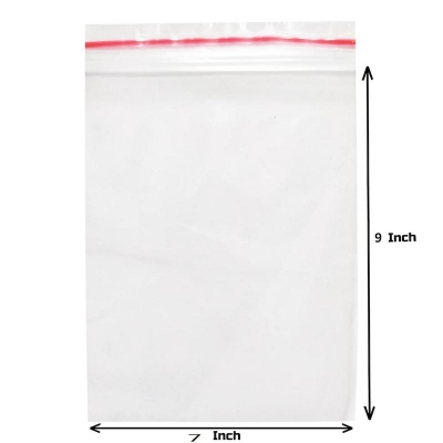 Picture of Resealable 7" X 9" Pack of 100 Pcs Clear Zipper Poly Bag Zip Lock Poly.