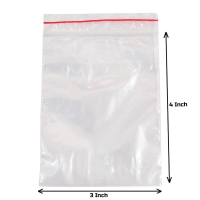 Picture of Resealable 3"X4" pack of 100 pcs Clear Zipper Poly Bag Zip Lock Plastic Storage Packet for Food Freezing Jewelry Clothes Docs Candy Cookies Snacks Vitamins Books Seeds
