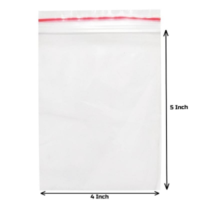 Picture of Resealable 4"X5" pack of 100 pcs Clear Zipper Poly Bag Zip Lock Plastic Storage Packet for Food Freezing Jewelry Clothes Docs Candy Cookies Snacks Vitamins Books Seeds