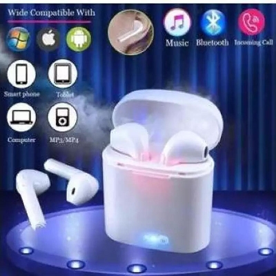Picture of i7s TWS Mini Wireless Bluetooth AirPods Earbuds with Charging case.