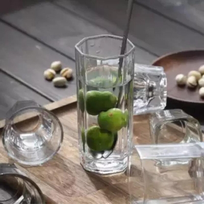 Picture of Water Drinking Glass 8 Angle 6pcs set / 8 corner water glass - 325 ml - MNT141