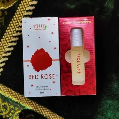 Picture of Red Rose Attar by Alif - Alif New Collection - Long Lasting - Roll On Fragrance - 8ml - Pack of 1