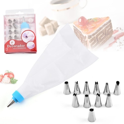 Picture of 12-Piece Cake Decorating Set with Stainless Steel Piping Tips