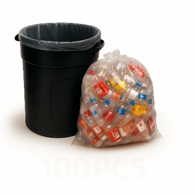 Picture of Transparent Garbage Poly Trash Bag (20" x 24") - 50PCS