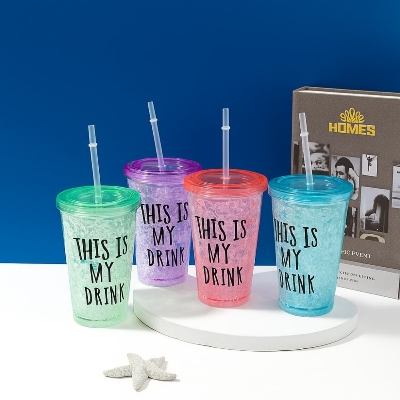 Picture of Summer Juice & Water Pot-Ice Straw Cup for Refreshing Drinks 450ml
