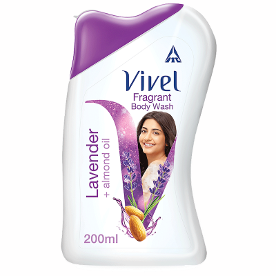 Picture of Indian Vivel Body Wash, Lavender & Almond Oil Shower Creme (200ml)