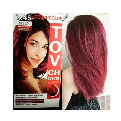 Picture of International Hair styling China product TOVCHCOLOR hair color used for male / female shade no 7.45 - 80 ml X 25