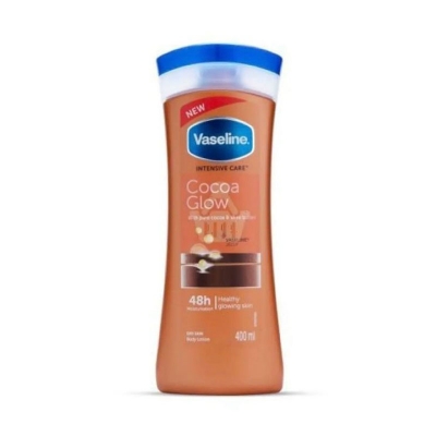 Picture of International  Product Skin care Vaseline Intensive Care Cocoa glow body lotion used for male/female - 400 ml