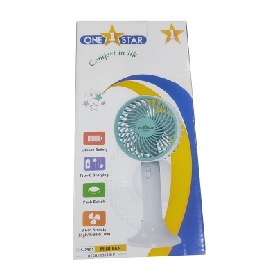 Picture of ONE STAR OS-2901 Rechargeable  Lithium Battery Strong Wind Portable Desk Fan