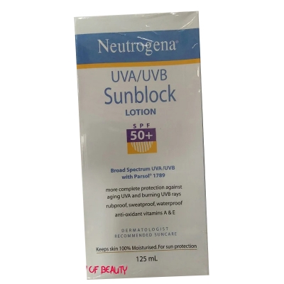 Picture of International USA Product  Neutrogena UVA/UVB SPF 50 + Sunblock Lotion-125 ml