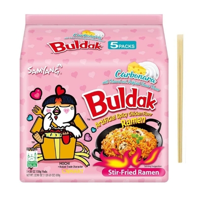 Picture of Samyang Buldak Carbonara Hot Chicken Ramen Noodles HALAL 650 g 130 g x 5