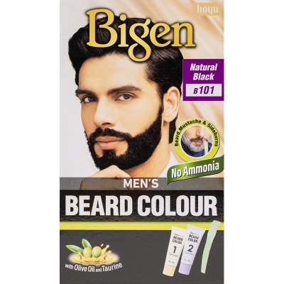 Picture of International Thailand product Bigen men's Beard colour natural black shade no 101 used for male - 40 GM+ 40 GM