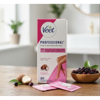 Picture of Veet Professional Wax Strips with Shea Butter & Acal Berry Scent – 20 Strips