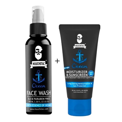 Picture of Muuchstac Ocean Facewash and Moisturizer Sunscreen Cream 2 in 1 Combo for men