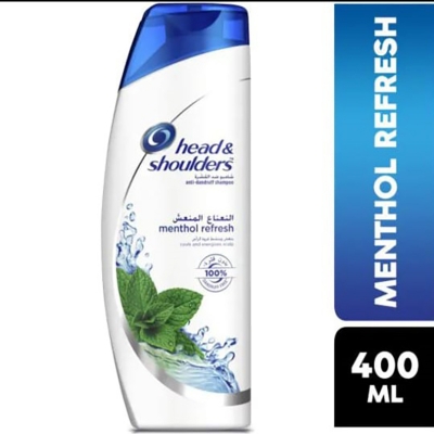 Picture of International UAE product Hair care Head & shoulders MENTHOL REFRESH shampoo used for male/ female - 400 ml