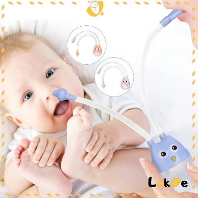 Picture of Newborn Baby Nasal Aspirator Baby Nose Cleaner Cartoon Kids Sucker Suction Tool Assorted Color 