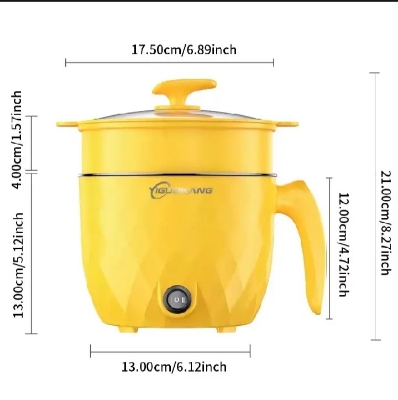 Picture of Double Layer Electric Cooker 1.5L Non Stick Pan Electric Cooking Machine Home Multicolor