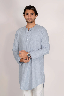 Picture of Zayyan Contemporary Kurta - Light Blue