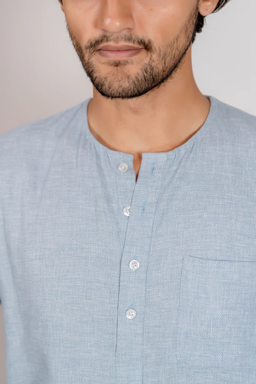 Picture of Zayyan Contemporary Kurta - Light Blue