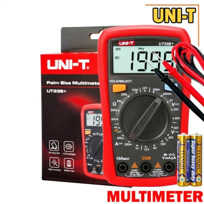 Picture of UNI-T UT33B+ Digital Multimeter AC DC Resistance Frequency Auto Range Meter - Red