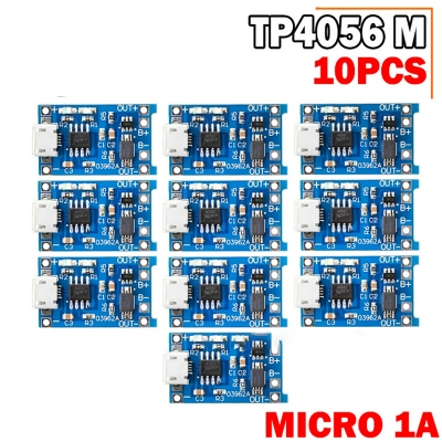 Picture of 10PCS TP4056 Type-B USB 5V 1A 18650 Lithium Battery Charger Module Charging Board with Dual Protection Functions - Blue
