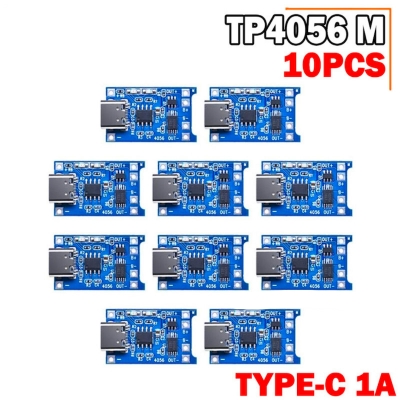 Picture of 10PCS TP4056 Type-C USB 5V 1A 18650 Lithium Battery Charger Module Charging Board with Dual Protection Functions - Blue