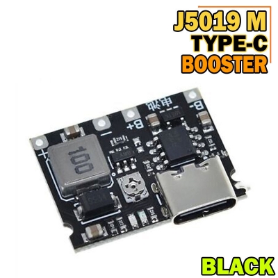 Picture of J5019 Li-ion 3.7/4.2 Volt Battery Charger Board + DC-DC Step Up Type C With Battery Protection - Black