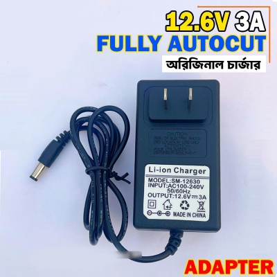 Picture of 12.6V 3A Lithium-ion battery Adapter Charger with lithium battery full charge LED indicator Option 12V 3A 36W AC 100-240V - Black