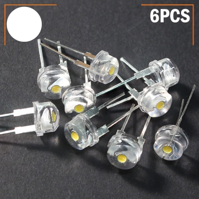 Picture of 8mm LED Water Clear Light Emitting Diodes Lamp-White-6PCS - White
