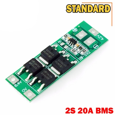 Picture of 2S BMS 20A Circuit Module 8.4v Li-Ion Battery Protection Board-Standard - Green