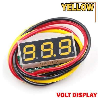 Picture of LED Display Mini 0.28 inch DC 0 -100V Digital Voltmeter 100V Volt Panel Indicator Monitor Voltage Meter-1PCS - Compact Digital Voltmeter -Yellow - Yellow