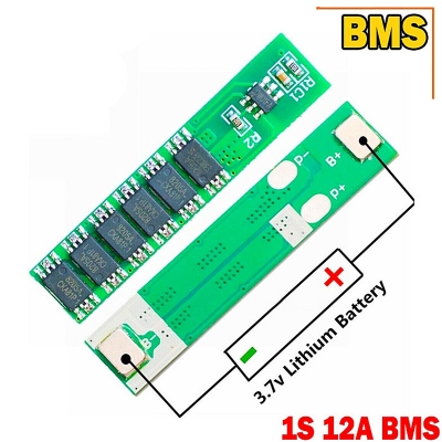 Picture of 1S 18650 3.7V lithium battery protection board BMS 12A 6MOS - Green