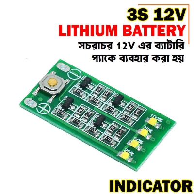 Picture of 3s 12V Lithium-Ion Battery Level Indicator Module Circuit - Green