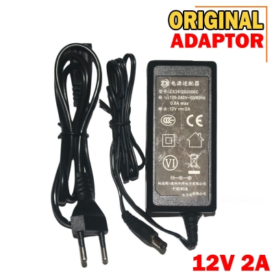 Picture of DC 12V 2A 24W AC 100-240V Converter Adapter Charger Power Supply 2A Adaptor (Black) - Black