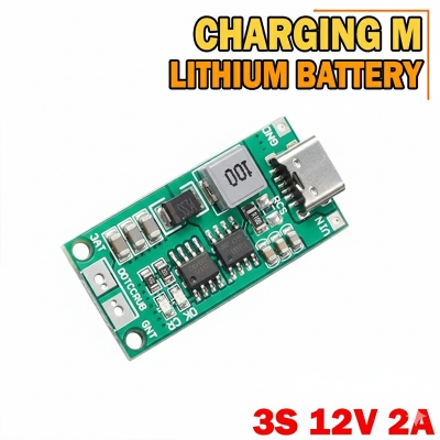 Picture of Multi-Cell 3S 2A Type-C To 12.6V Step-Up Boost Lipo- Polymer Li-Ion Charger 11.1V 18650 Lithium Battery - Green