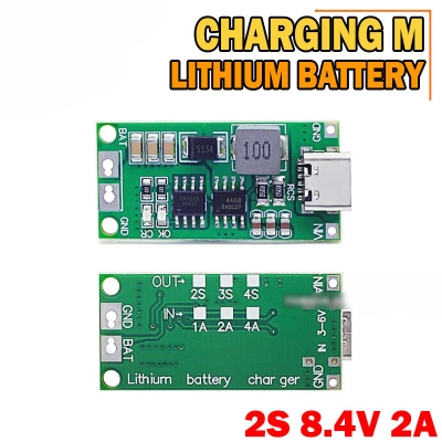 Picture of Multi-Cell 2S 2A Type-C To 8.4V Step-Up Boost Lipo- Polymer Li-Ion Charger 7.4V 18650 Lithium Battery - Green