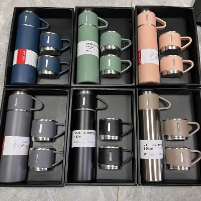 Picture of Stainless Steel Vacuum Flask With 2 Cups 