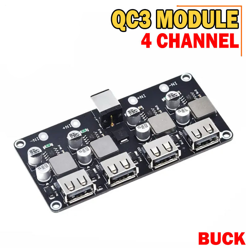 Picture of USB 4Channel QC3.0 QC2.0 DC-DC Buck Converter Charging Step Down Module 6-32V 9V 12V 24V to Fast Quick Charger Circuit Board 5V - QC3 4Channel 4USB