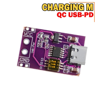 Picture of Type-C QC AFC PD2.0 PD3.0 To DC Spoof Scam Fast Charge Trigger Polling Detector USB-PD Notebook Power Supply Change Board Module - Purple