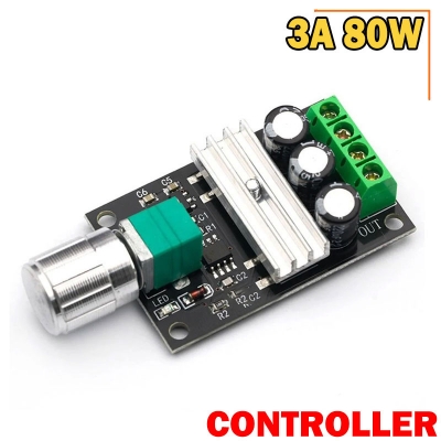 Picture of 6V 12V 24V 28V 3A 80W DC Motor Speed Controller PWM Adjustable Variable Speed Switch-DC Motor Driver - Black