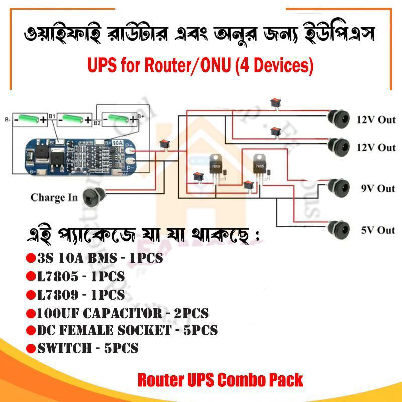 Picture of UPS Kit For Wi-fi Router and Onu - Multicolor