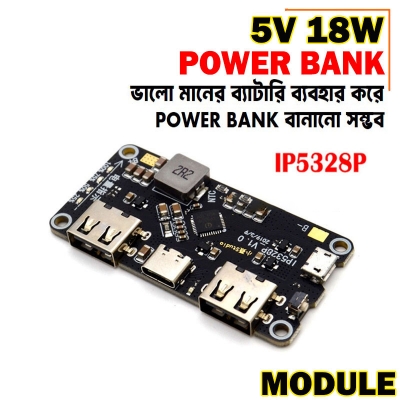 Picture of IP5328P Fast charging Power Bank Module Dual USB 22.5W - Black