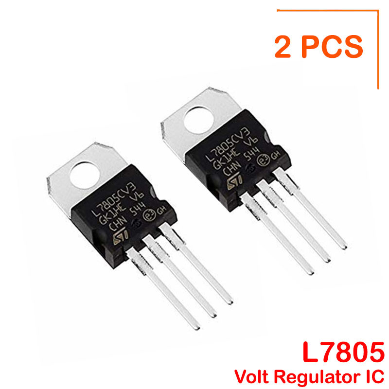 Picture of 2Pcs- A Class LM7805 L7805CV L7805 7805 5V 1.5A Voltage Regulator IC 3 Pin TO-220 Package Fixed 5V Positive Voltage Regulator IC Electrical Circuitry & Parts - Black