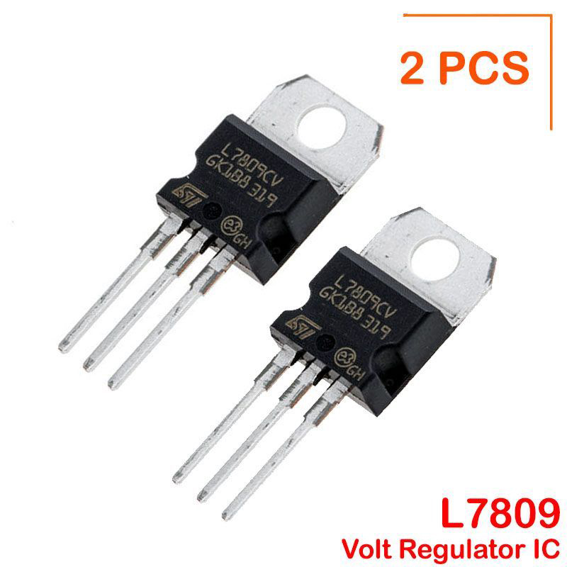 Picture of 2Pcs- Chinese LM7809 L7809CV L7809 7809 9V 1.5A Voltage Regulator IC 3 Pin TO-220 Package Fixed 9V Positive Voltage Regulator IC Chip Electrical Circuitry & Parts - Black